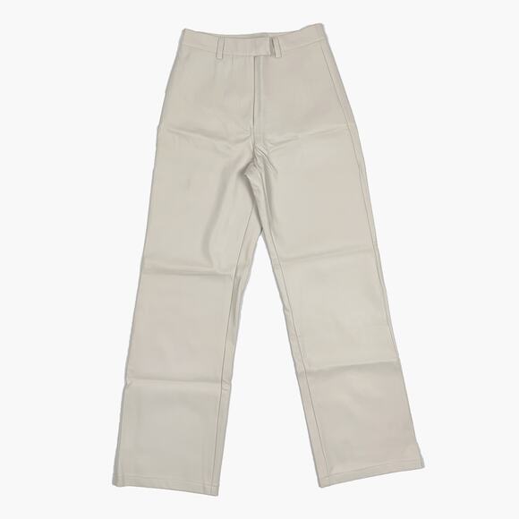COTTON ON "Arlow" Straight Faux Leather Pants (Stone/Light Grey | Size 4) - Picture 6 of 11